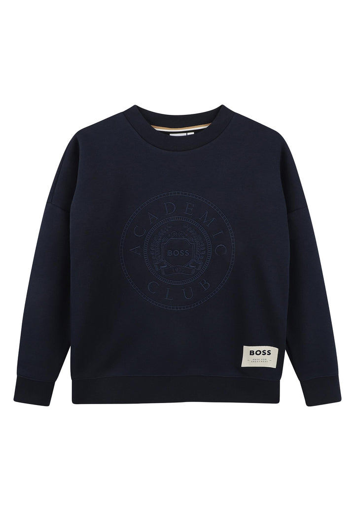 Felpa girocollo blu per bambino