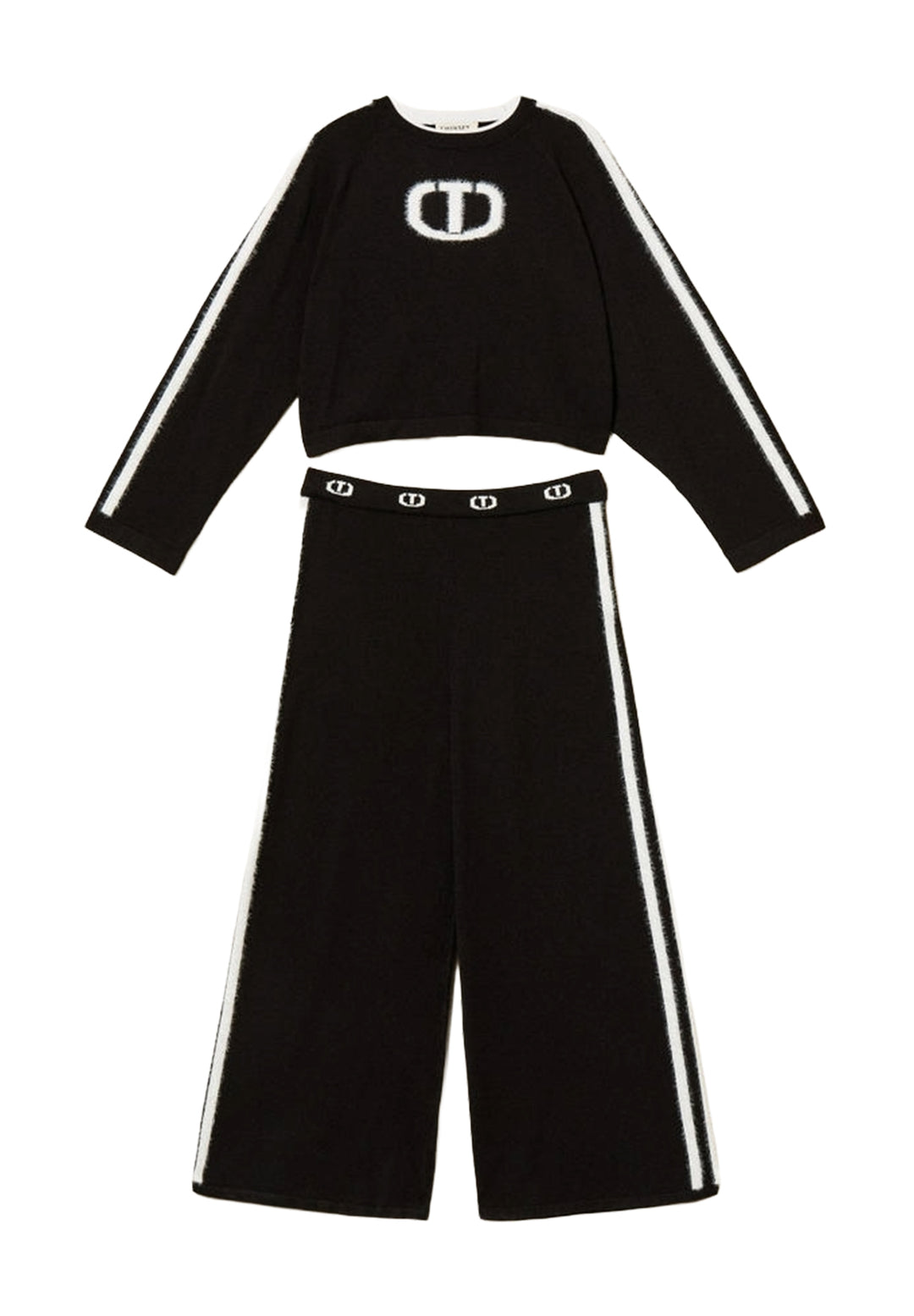 Completo maglia nero per bambina