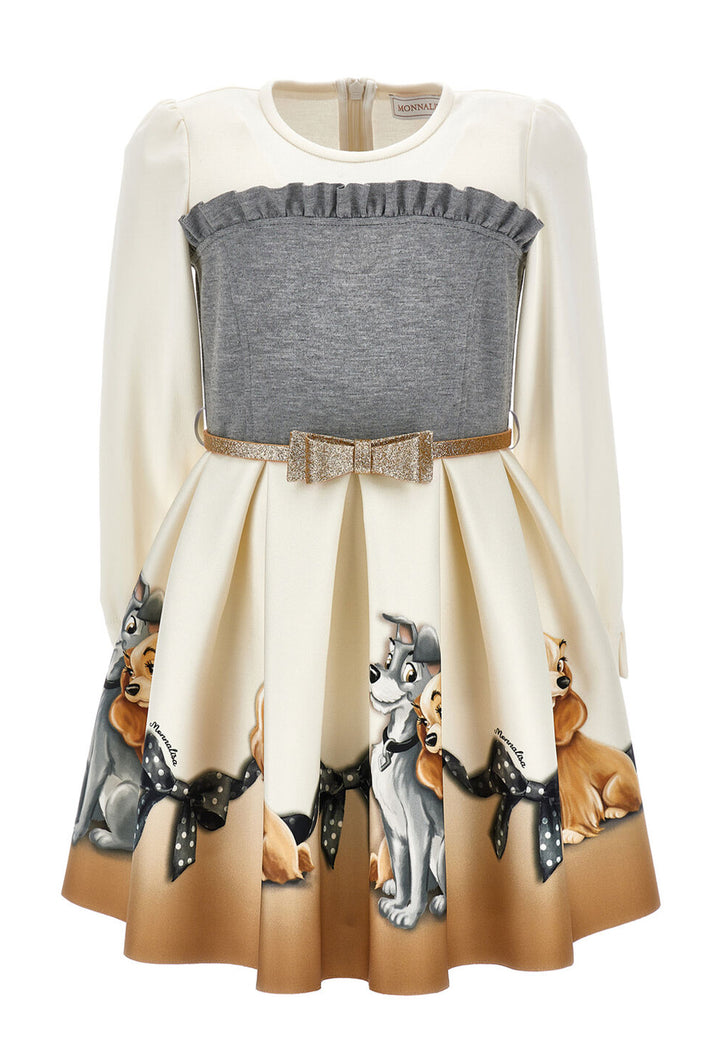 Vestito panna-grigio per bambina
