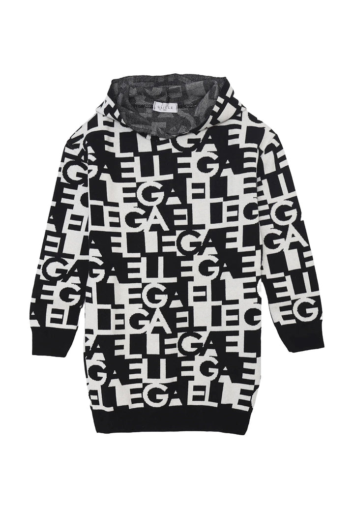 Vestito maglia bianco-nero per bambina