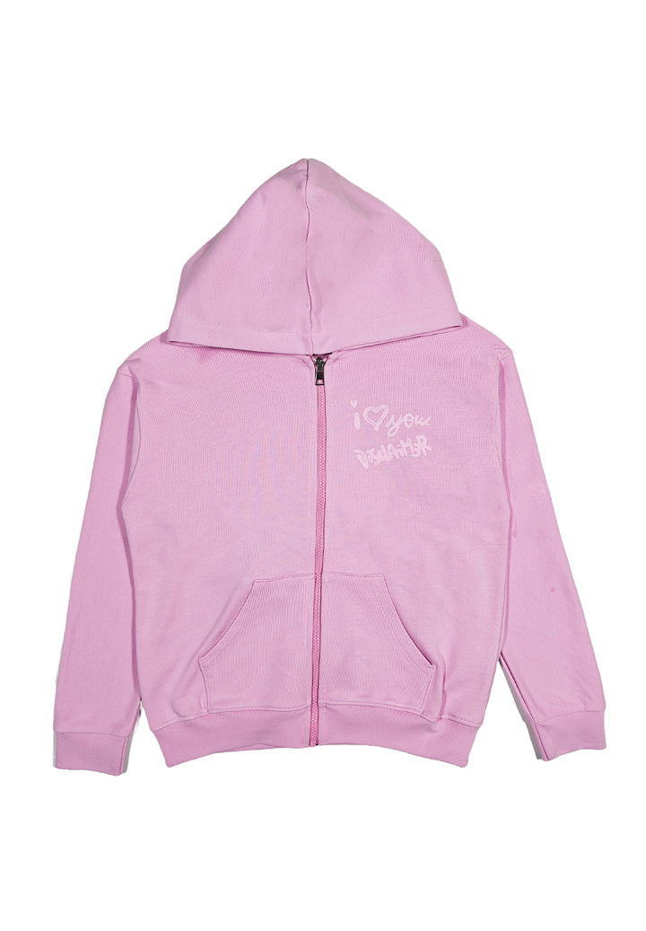 Felpa zip rosa per bambina - Primamoda kids