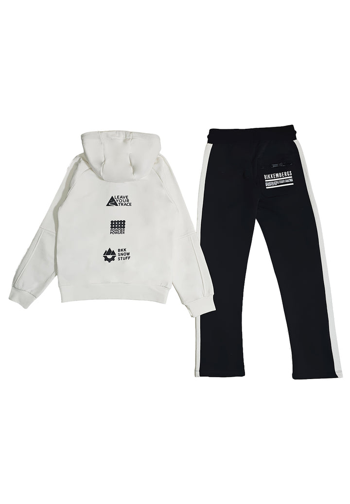 Completo felpa bianco-blu per bambino