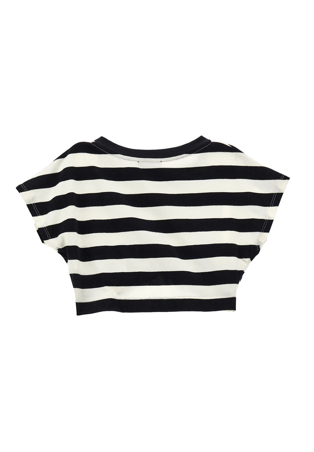 T-shirt cropper nero-bianco per bamina