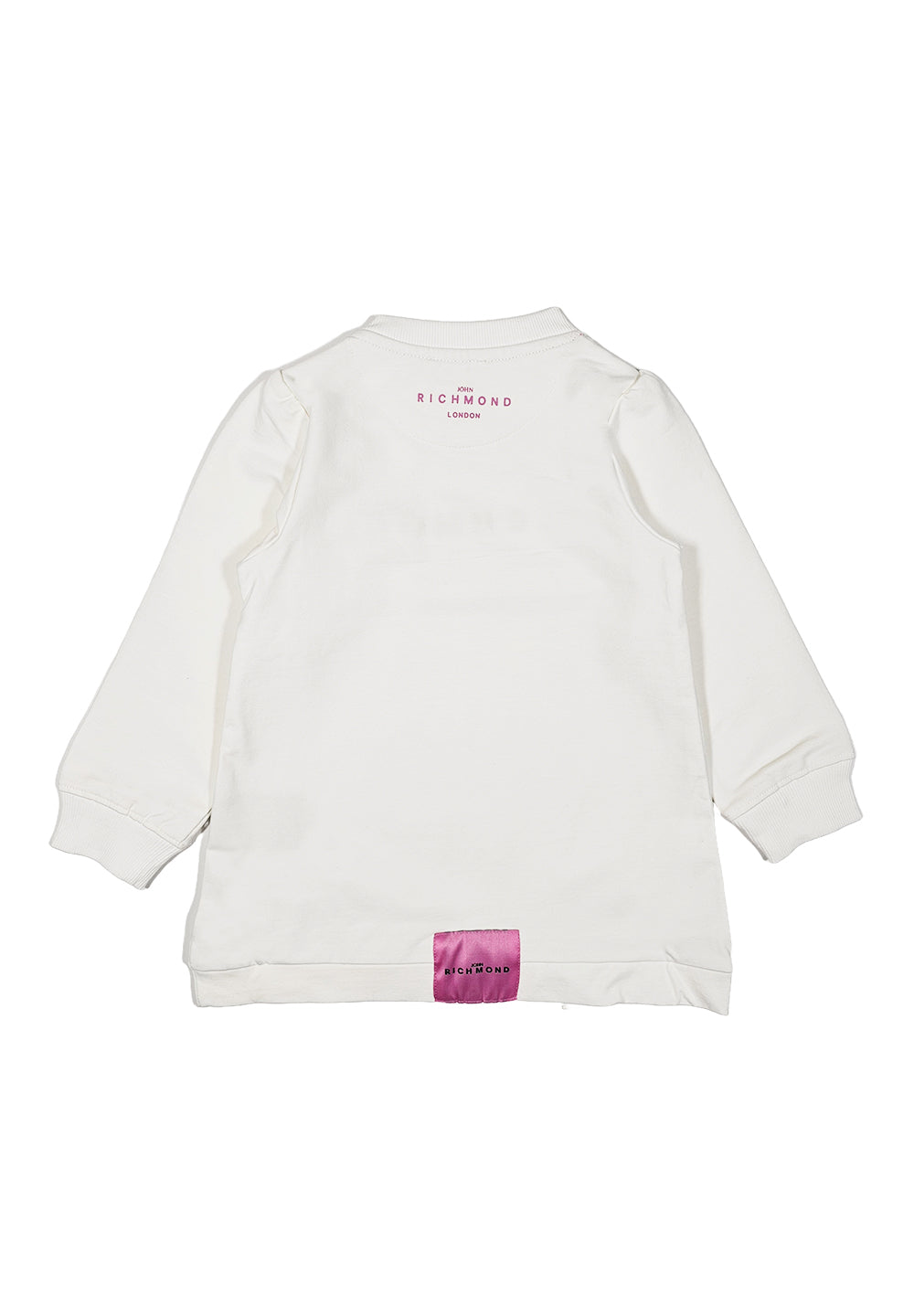 White sweatshirt dress for baby girls