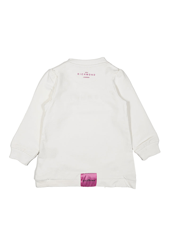 Weißes Sweatshirtkleid für Babymädchen