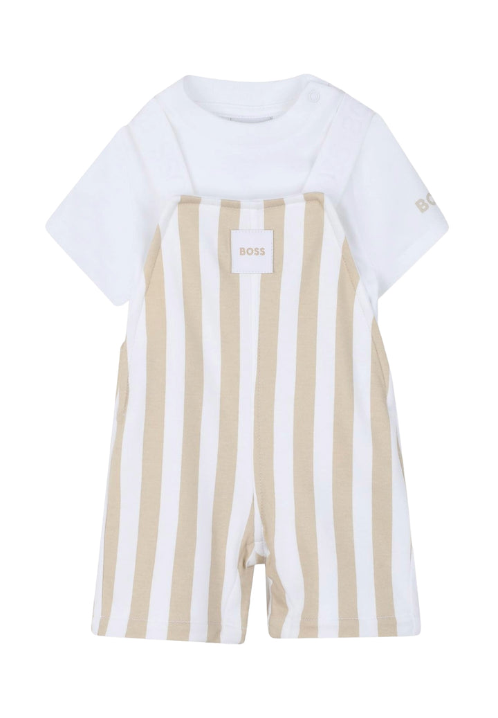 Set 2 pezzi beige-bianco per neonato