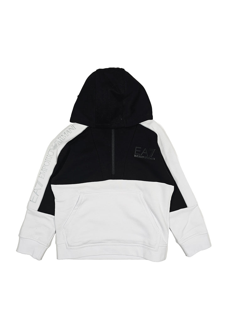 Black-white zip sweatshirt for boys