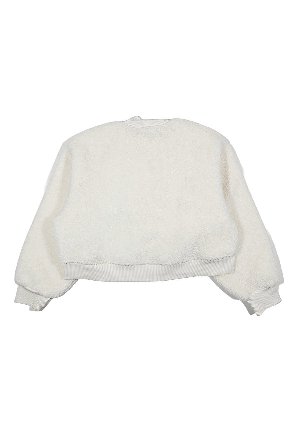 Felpa zip panna per bambina