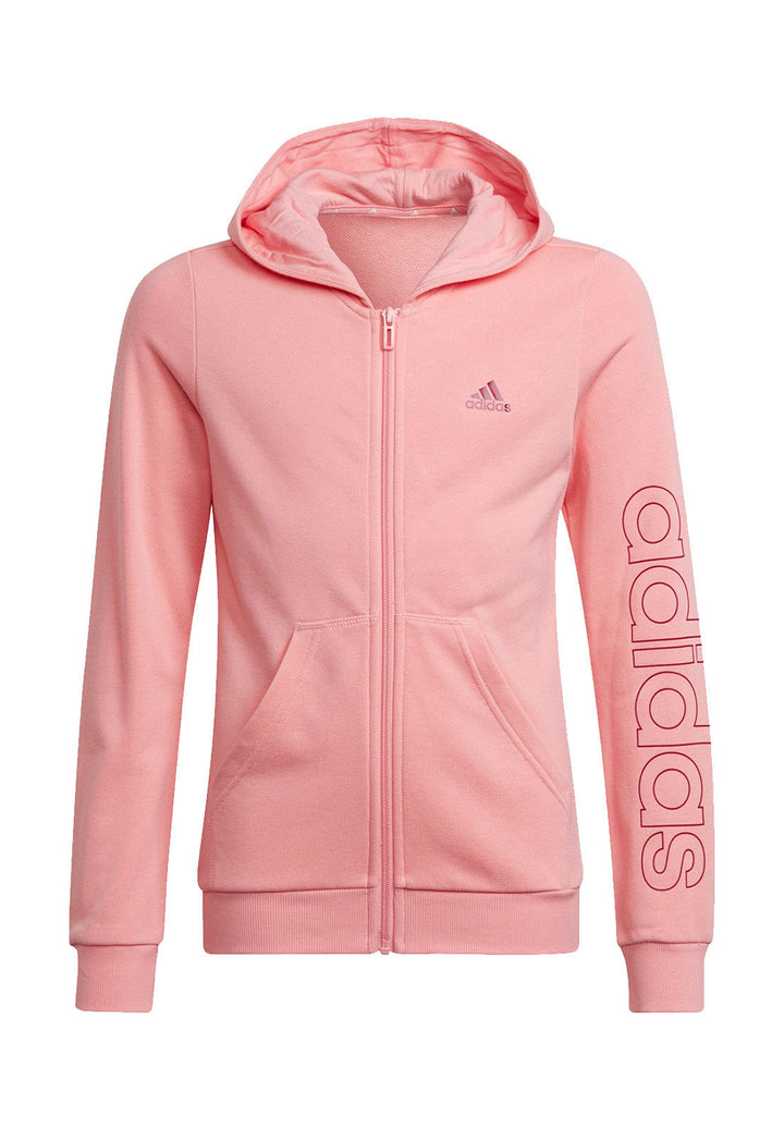Pink hooded zip sweatshirt for girls
