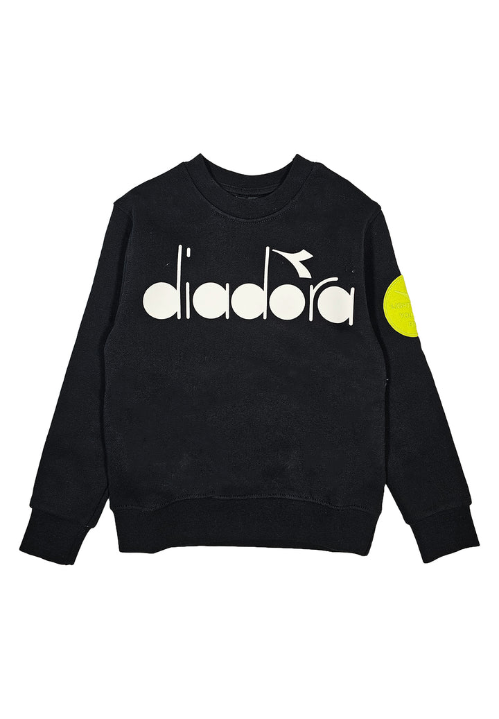 Black crewneck sweatshirt for boy