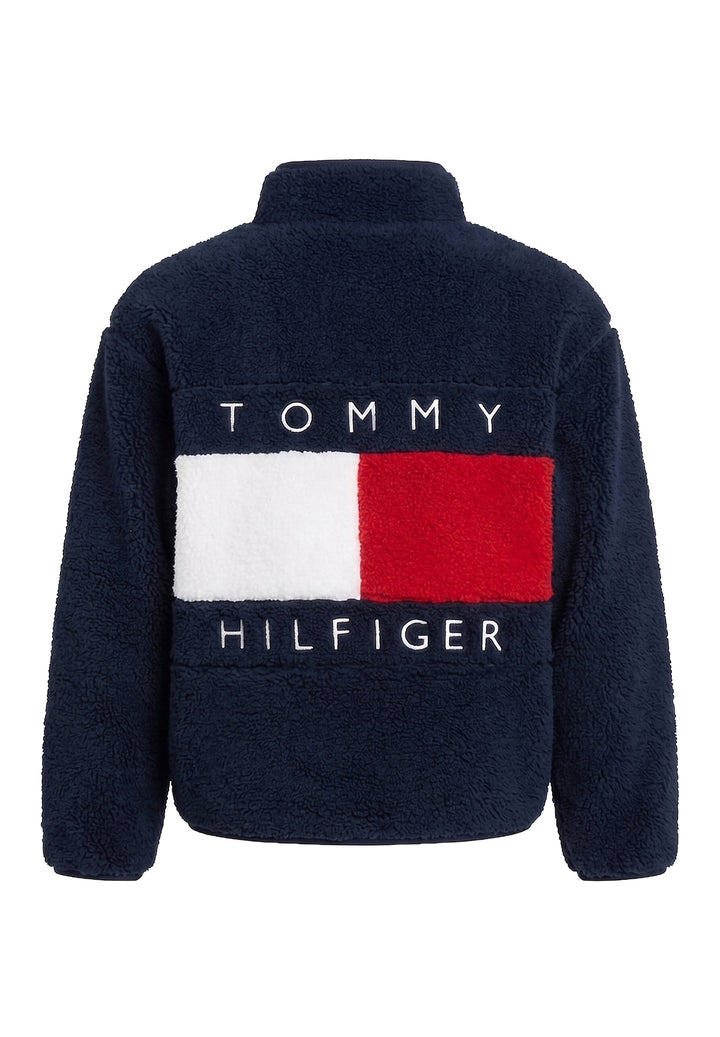 Felpa teddy zip blu per bambino