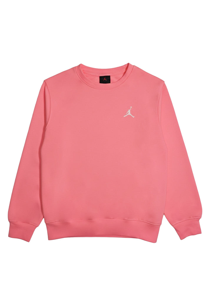 Felpa girocollo rosa per bambina