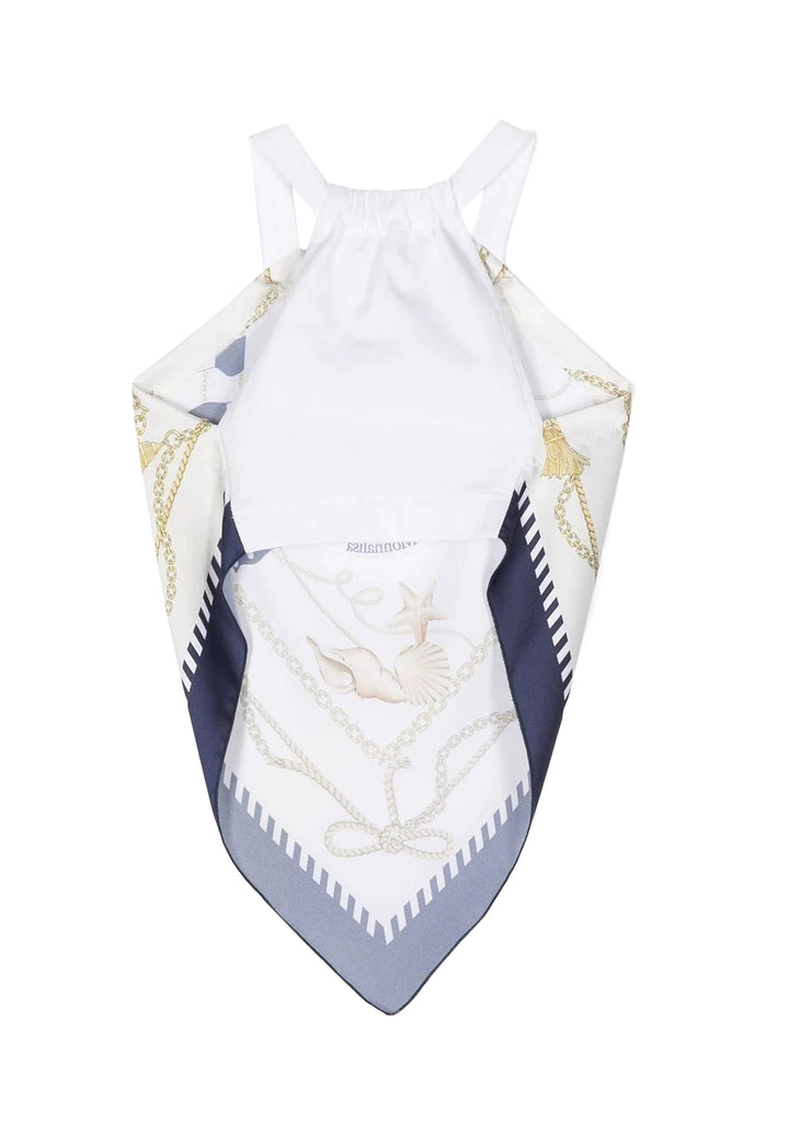 Top foulard bianco per bambina