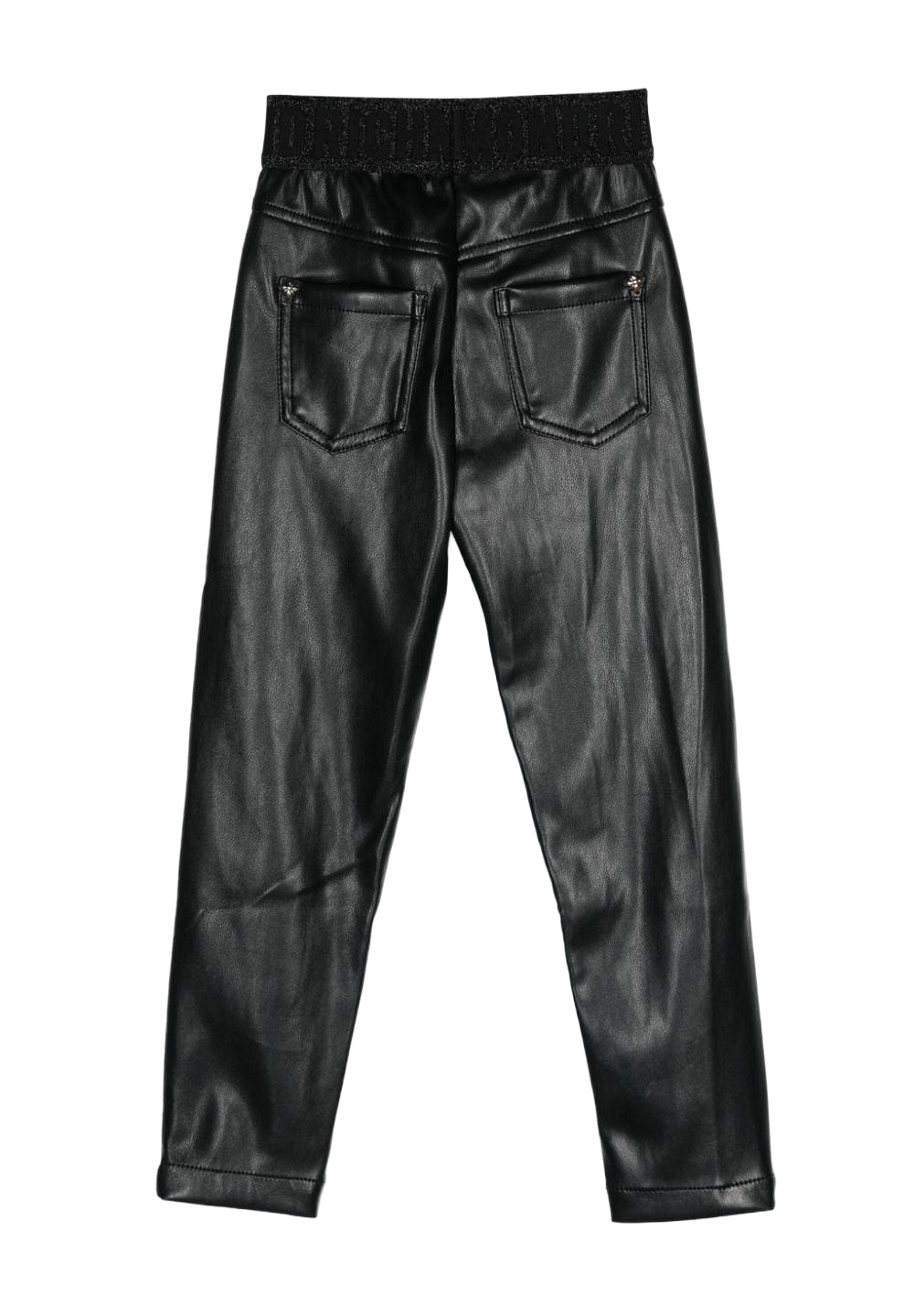 Leggings ecopelle nero per bambina