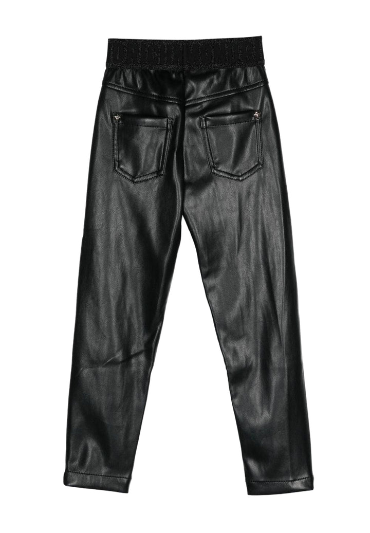 Leggings ecopelle nero per bambina