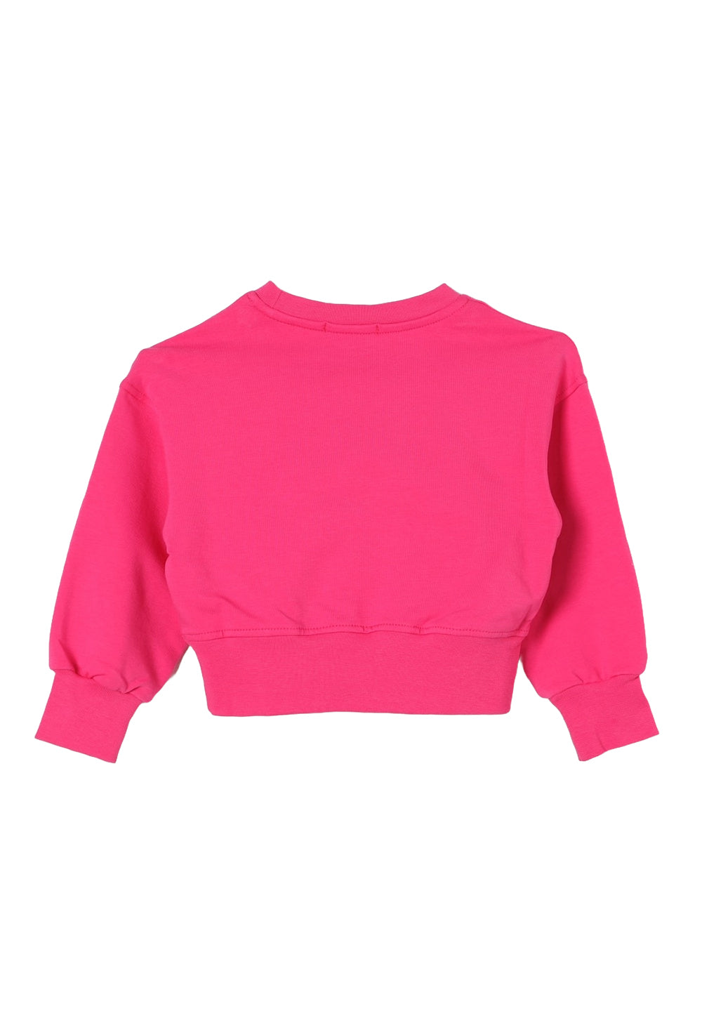 Felpa girocollo fuxia per bambina