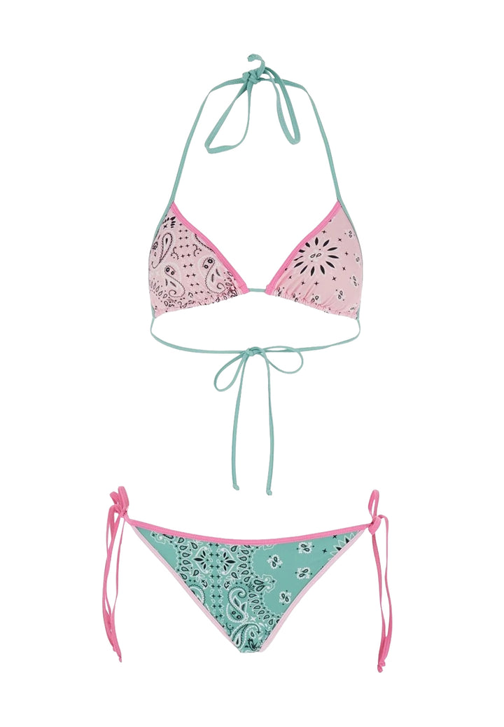 Costume rosa-verde per bambina