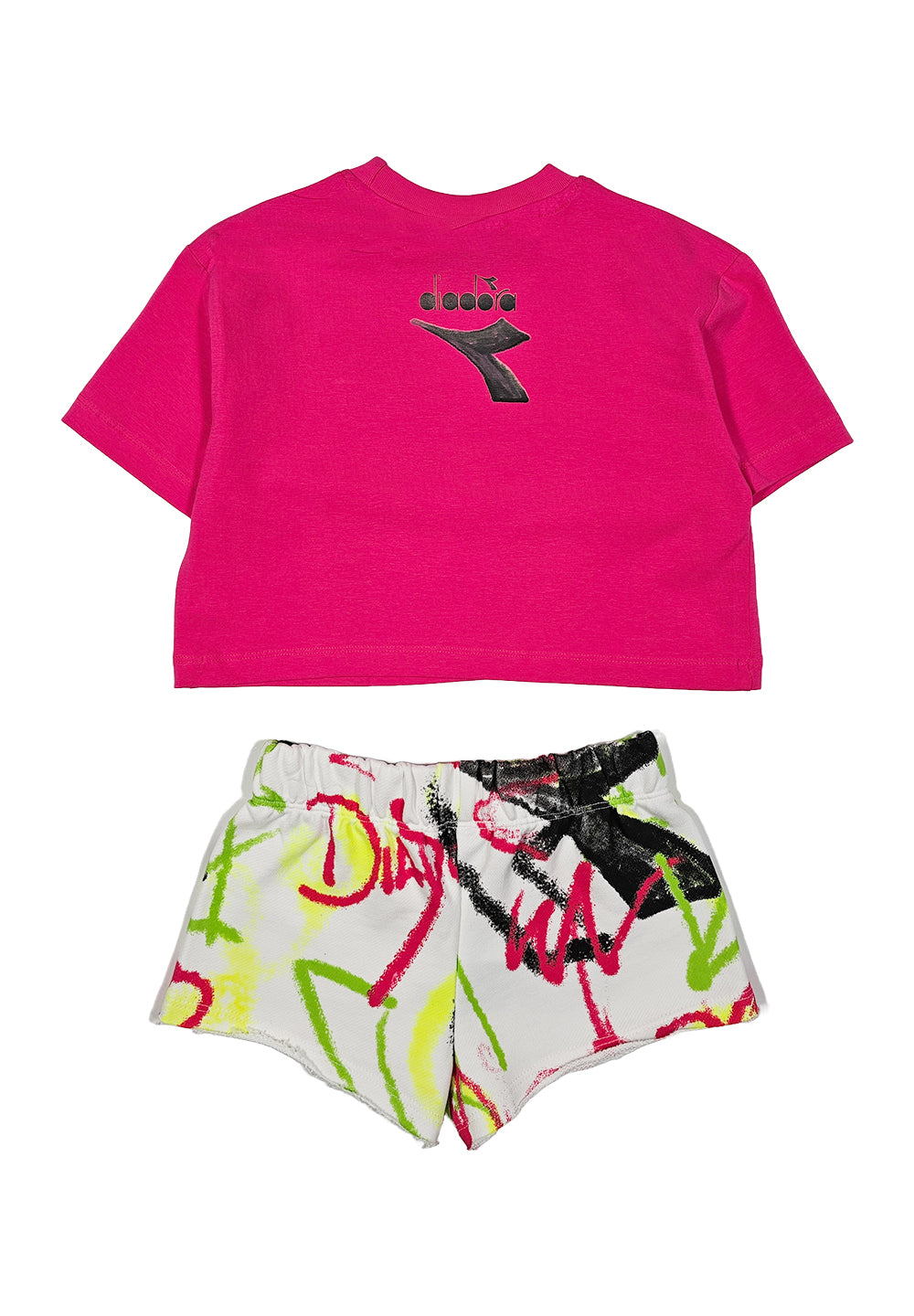 Completo fuxia-bianco per bambina - Primamoda kids