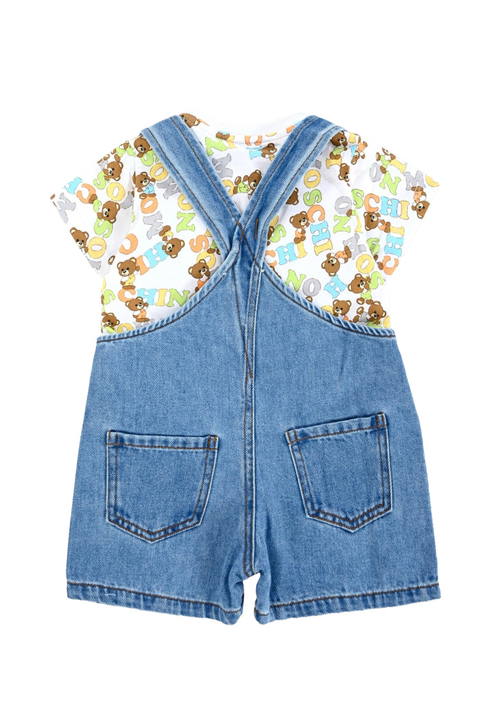 Salopette blu denim per neonato
