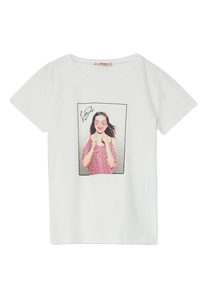 T-shirt bianca per bambina