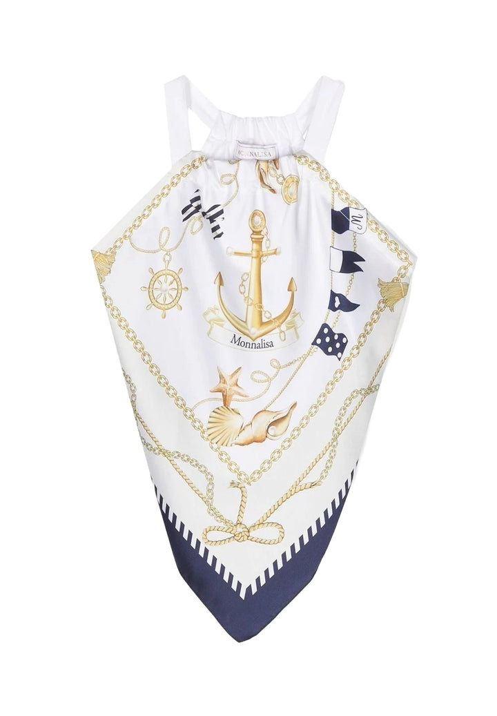 Top foulard bianco per bambina