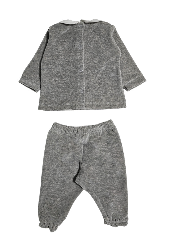 Completo ciniglia grigio per neonato