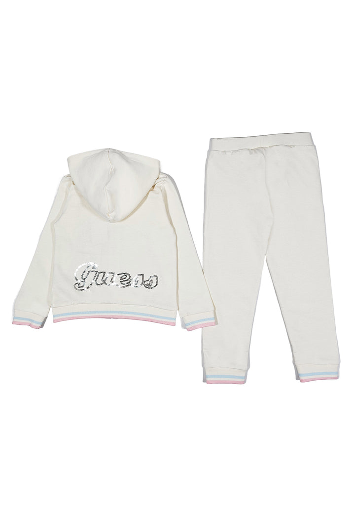Completo felpa crema per bambina