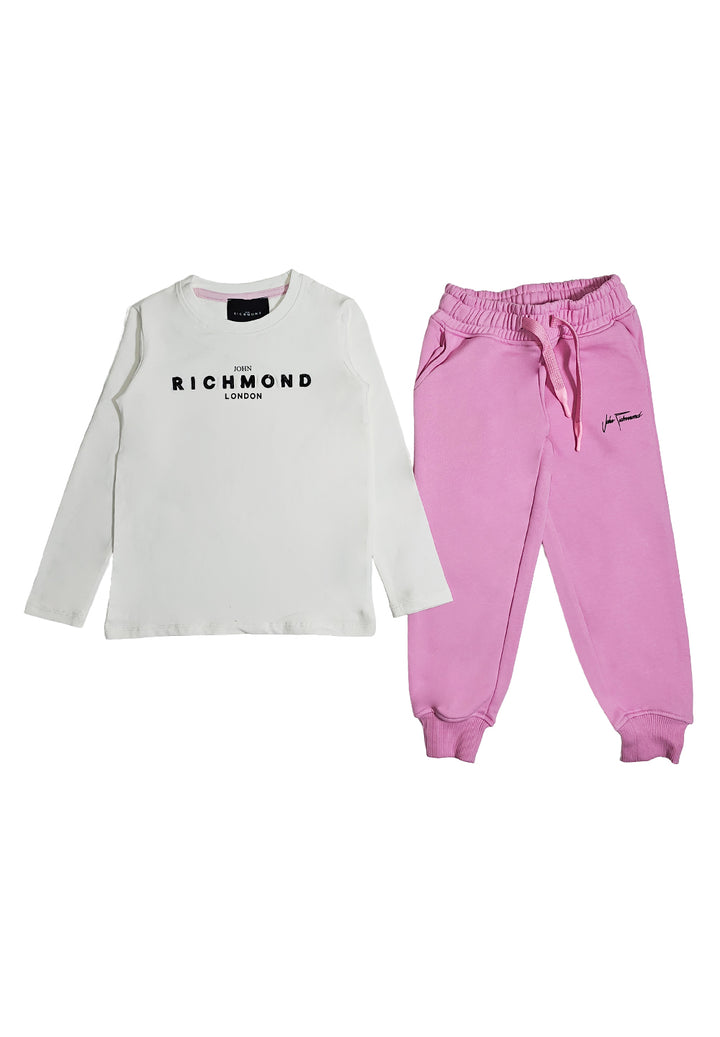 Completo bianco-rosa per bambina