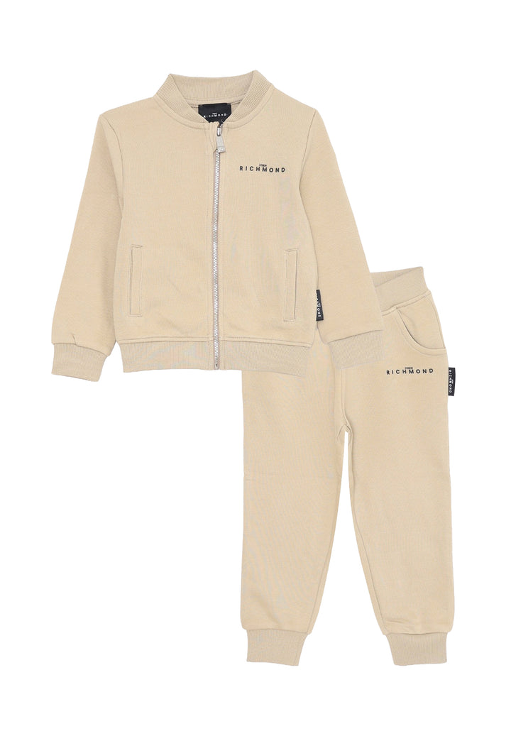 Completo felpa beige per neonato