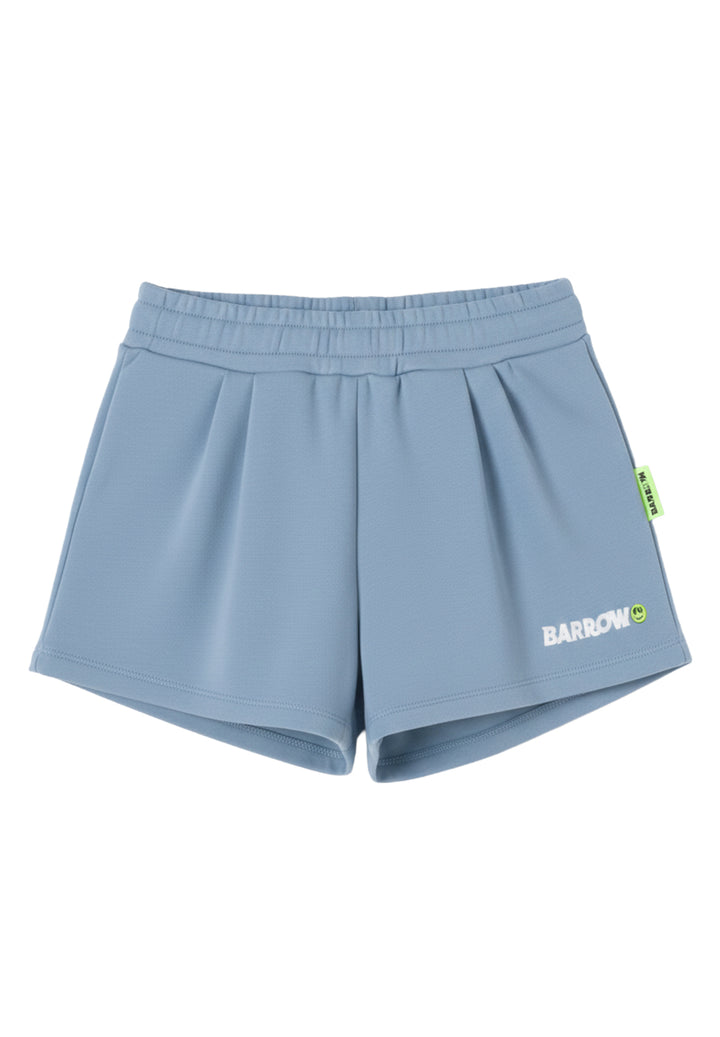 Short felpa celeste per bambina