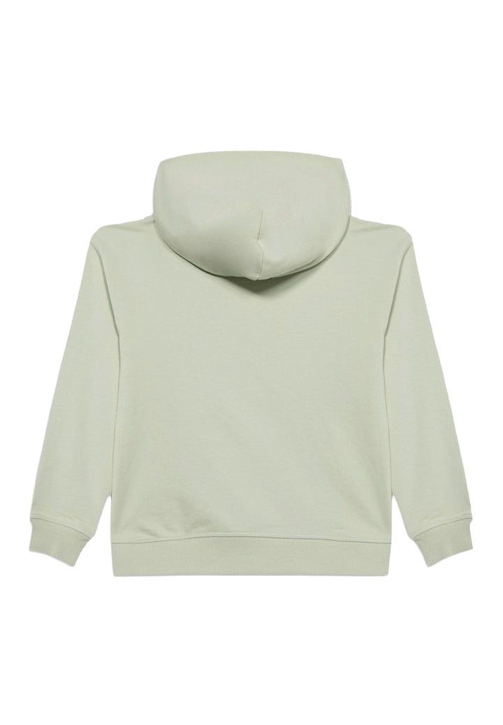 Felpa cappuccio verde per bambina