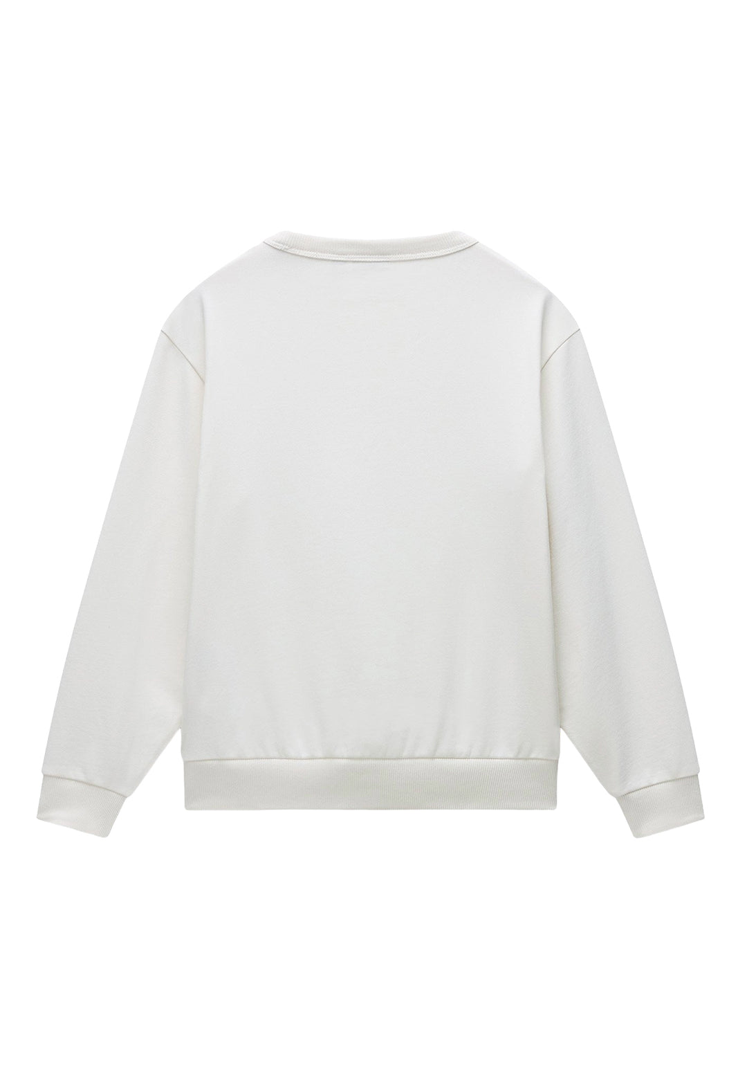 Felpa girocollo panna per bambino