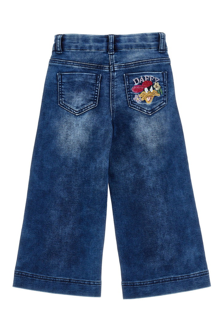 Pantalone felpa blu denim per bambina