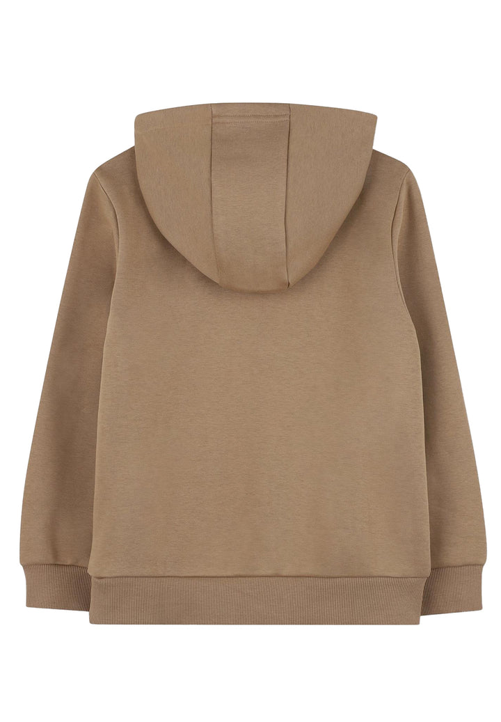 Felpa cappuccio marrone per bambino