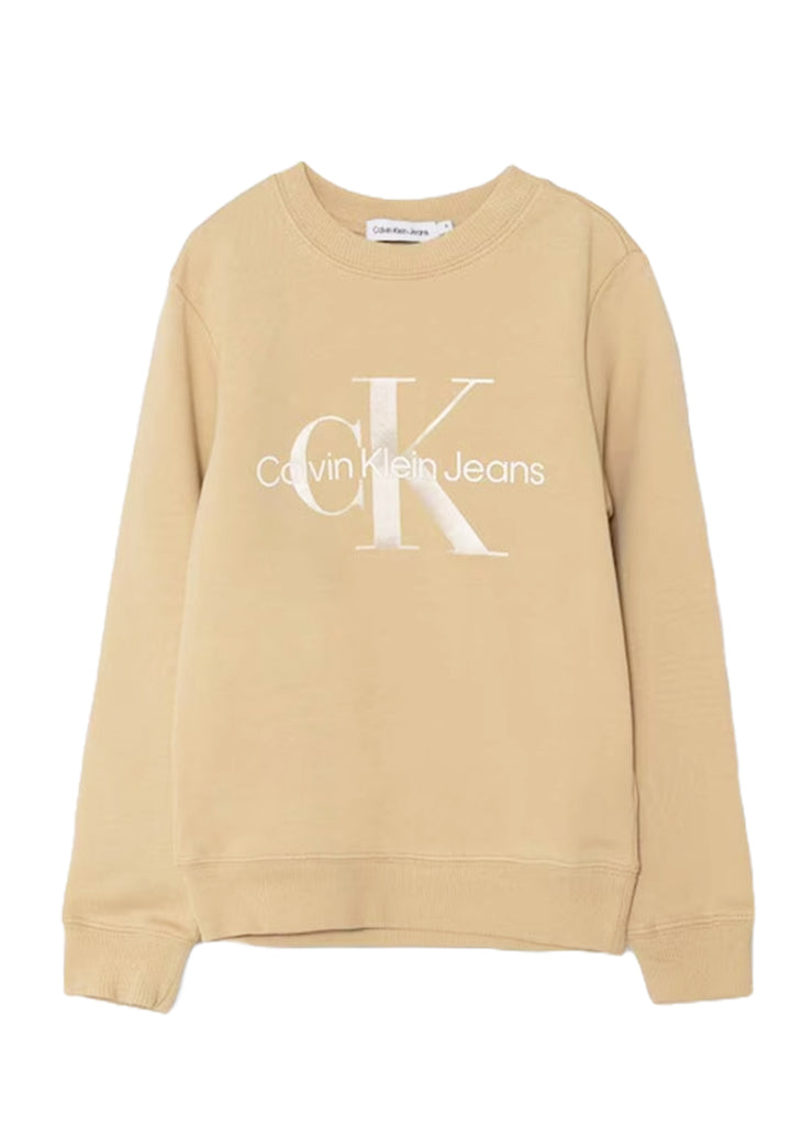 Felpa girocollo beige unisex
