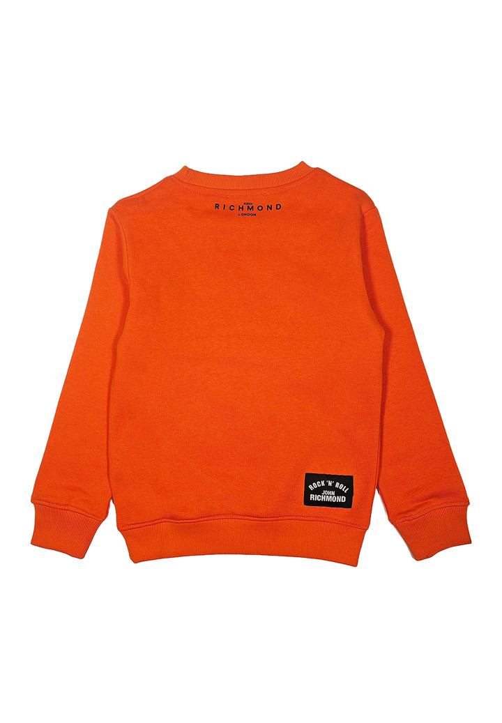 Orangefarbenes Rundhals-Sweatshirt für Jungen