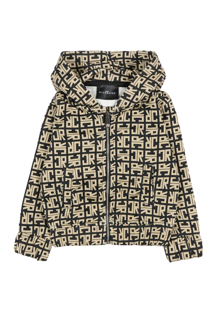 Felpa zip beige per neonato