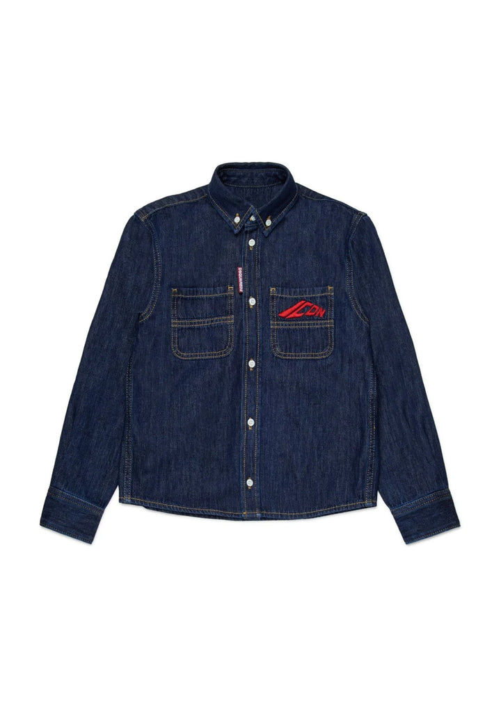 Camicia denim blu per bambino