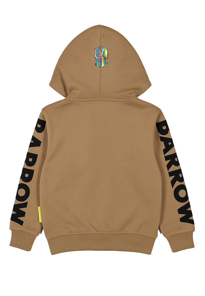 Felpa zip con cappuccio marrone per neonato
