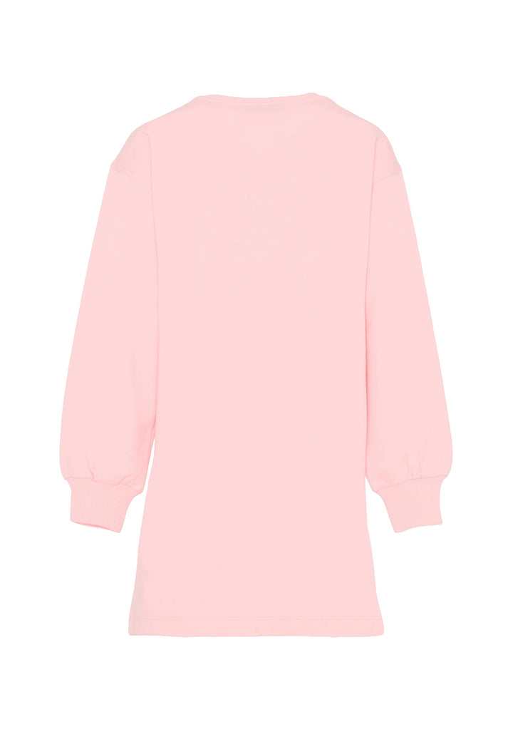 Vestito felpa rosa per bambina
