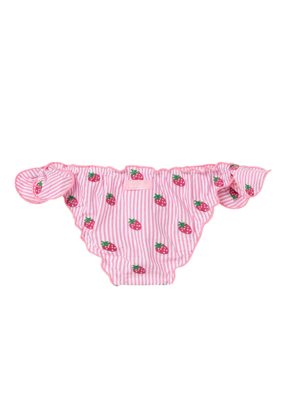 Costume slip bianco-rosa per bambina