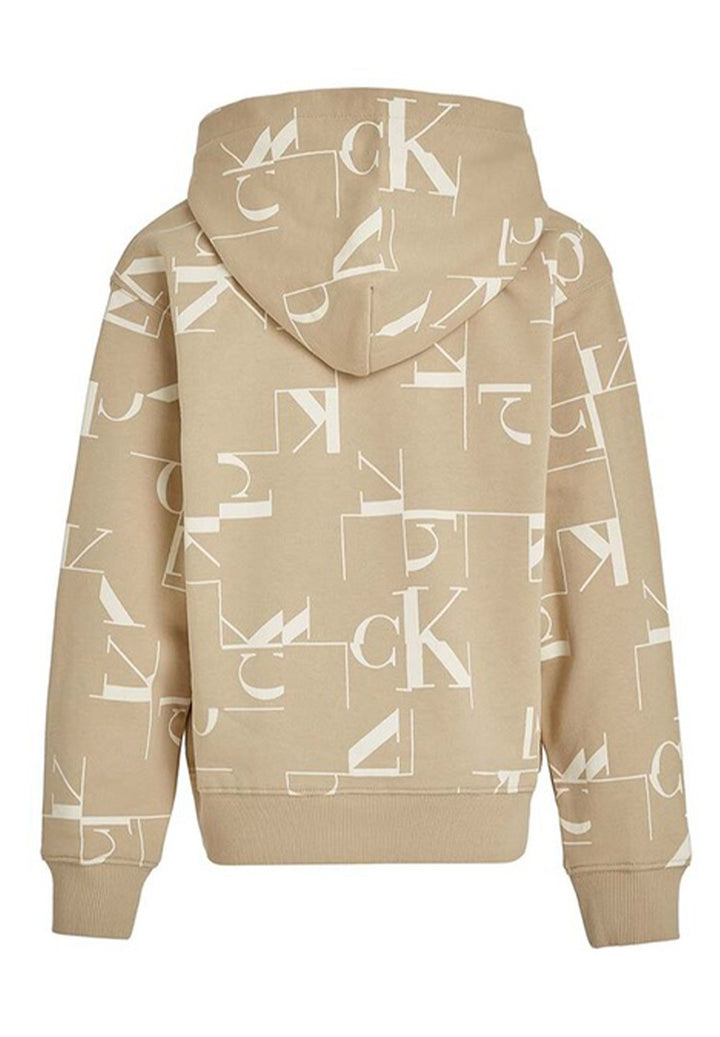 Felpa cappuccio beige per bambino