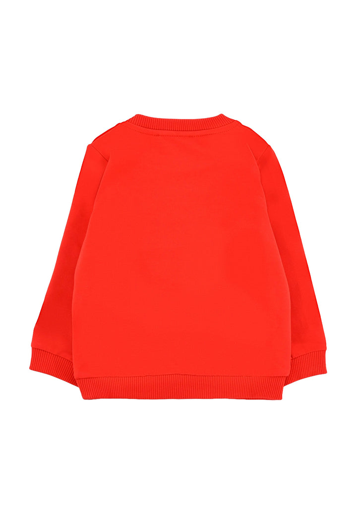 Felpa girocollo rossa per bambina
