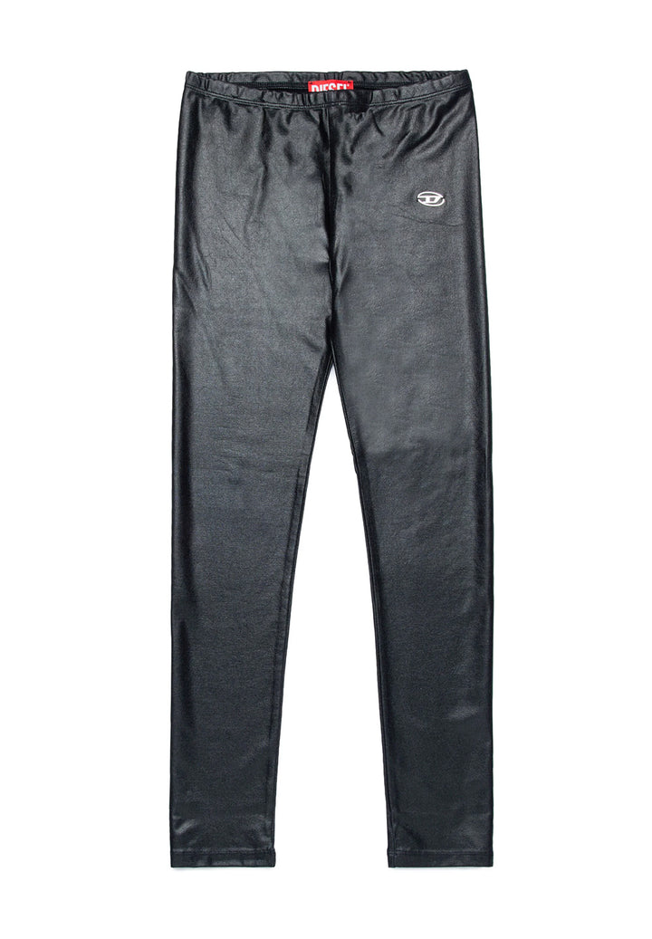 Leggings ecopelle nera per bambina