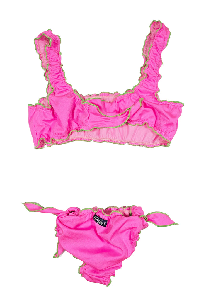 Costume bikini rosa fluo per bambina