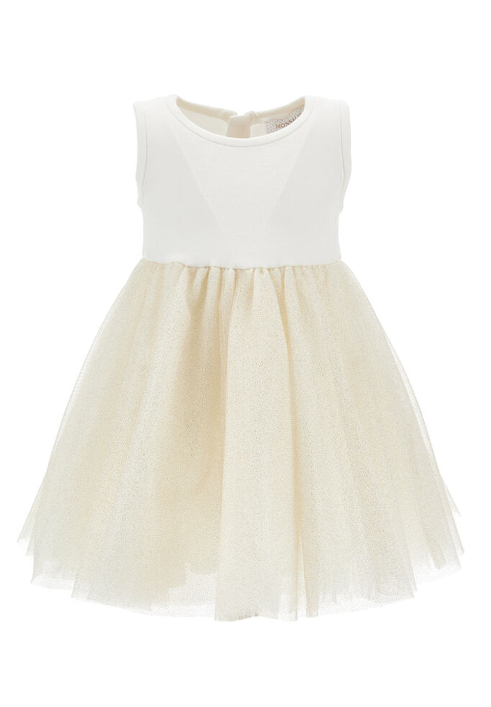 Vestito maglia tulle panna per neonata