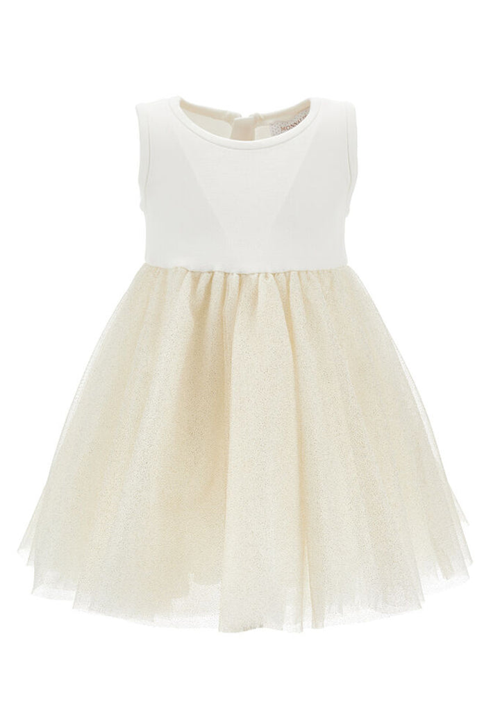 Cream tulle knitted dress for baby girls