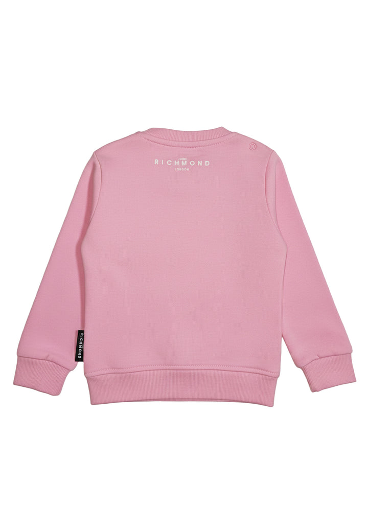 Sweat-shirt rose à col rond pour bébé fille