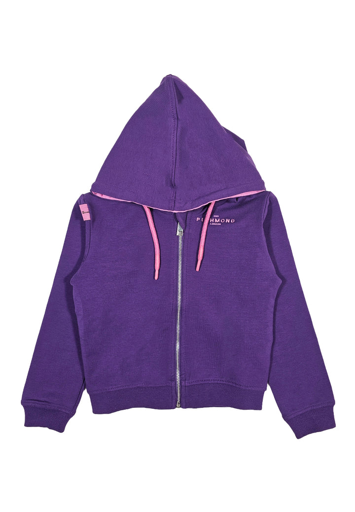 Purple zip sweatshirt for baby girl