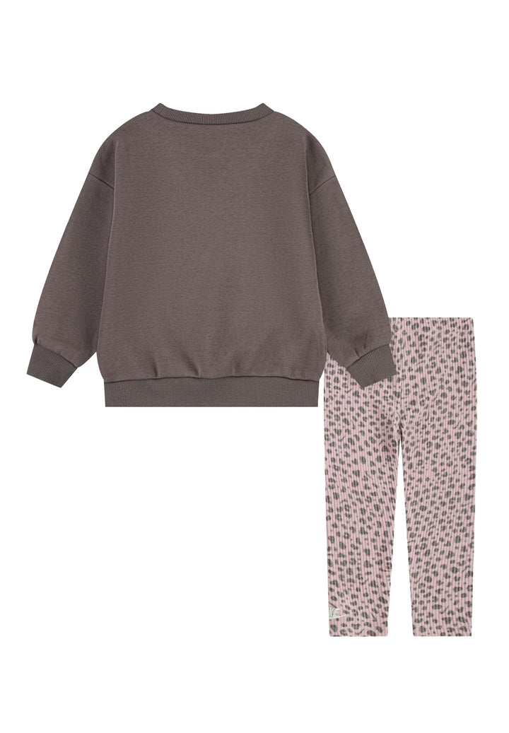 Completo felpa marrone per bambina